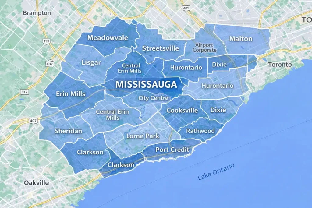 map about how to finf Local SEO for Small Businesses in Mississauga