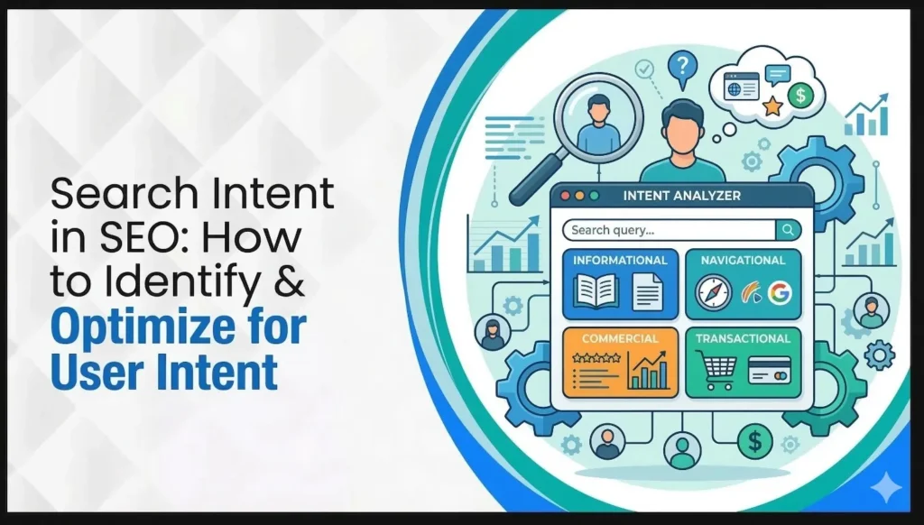 infographics about Search Intent in SEO: How to Identify & Optimize for User Intent