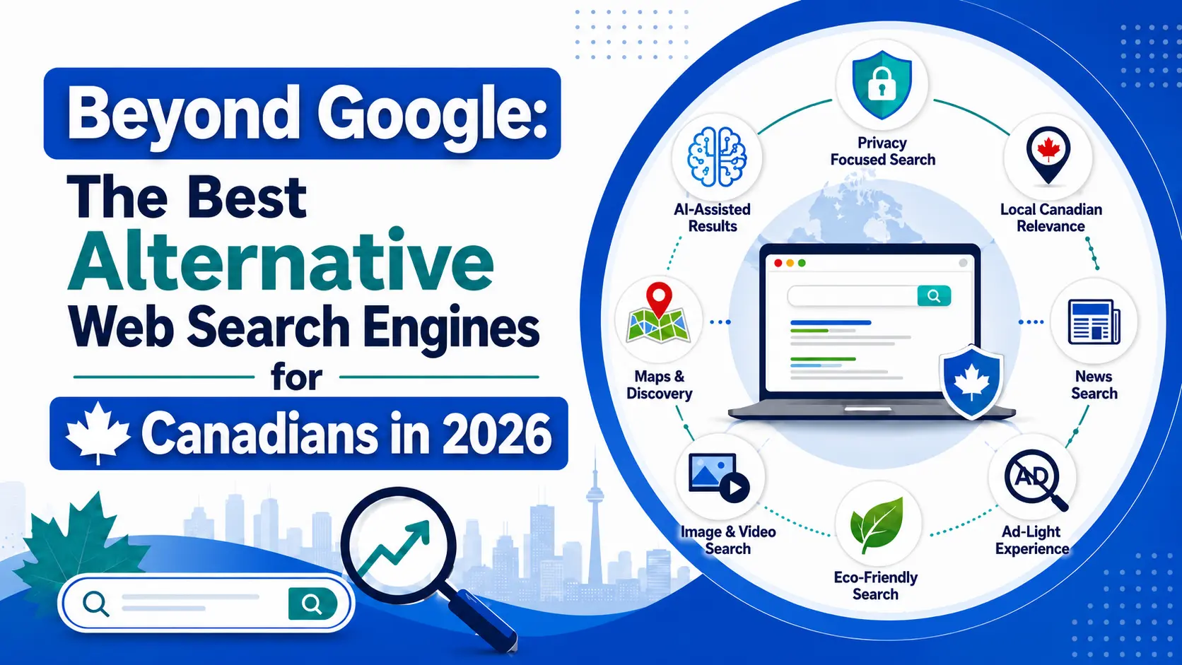 Explore the best alternative web search engines for Canadians in 2026, focusing on privacy, AI, and local relevance.